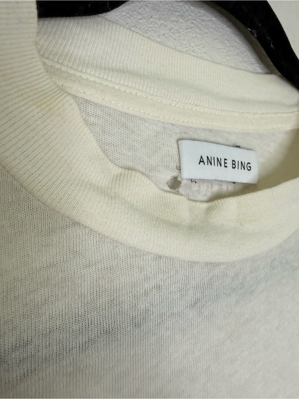 Anine Bing Ashton Tee Vintage Bing in Washed Buttercream sz S guc - Picture 3 of 8